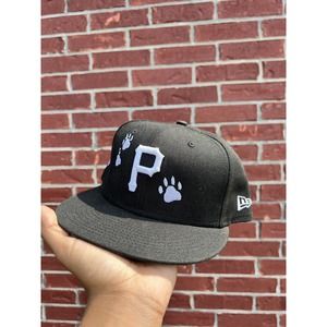 Pittsburgh Pirates MLB New Era 59FIFTY Size 7 5/8 Fitted Hat-Black Custom